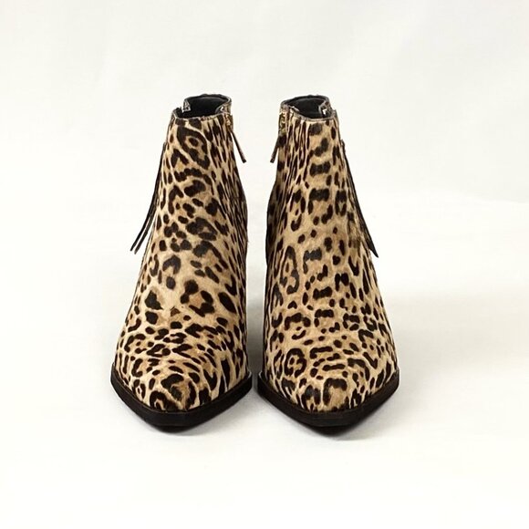 New Sam Edelman Walden Genuine Calf Hair Leopard Print Ankle Bootie 8 1/2 - Picture 5 of 9
